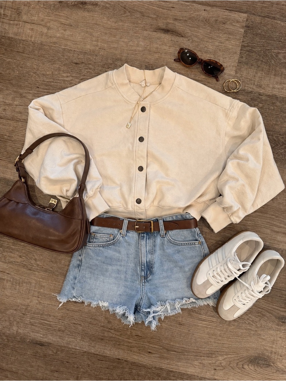 Aerie Cream Ribbed Cardigan with functional pockets